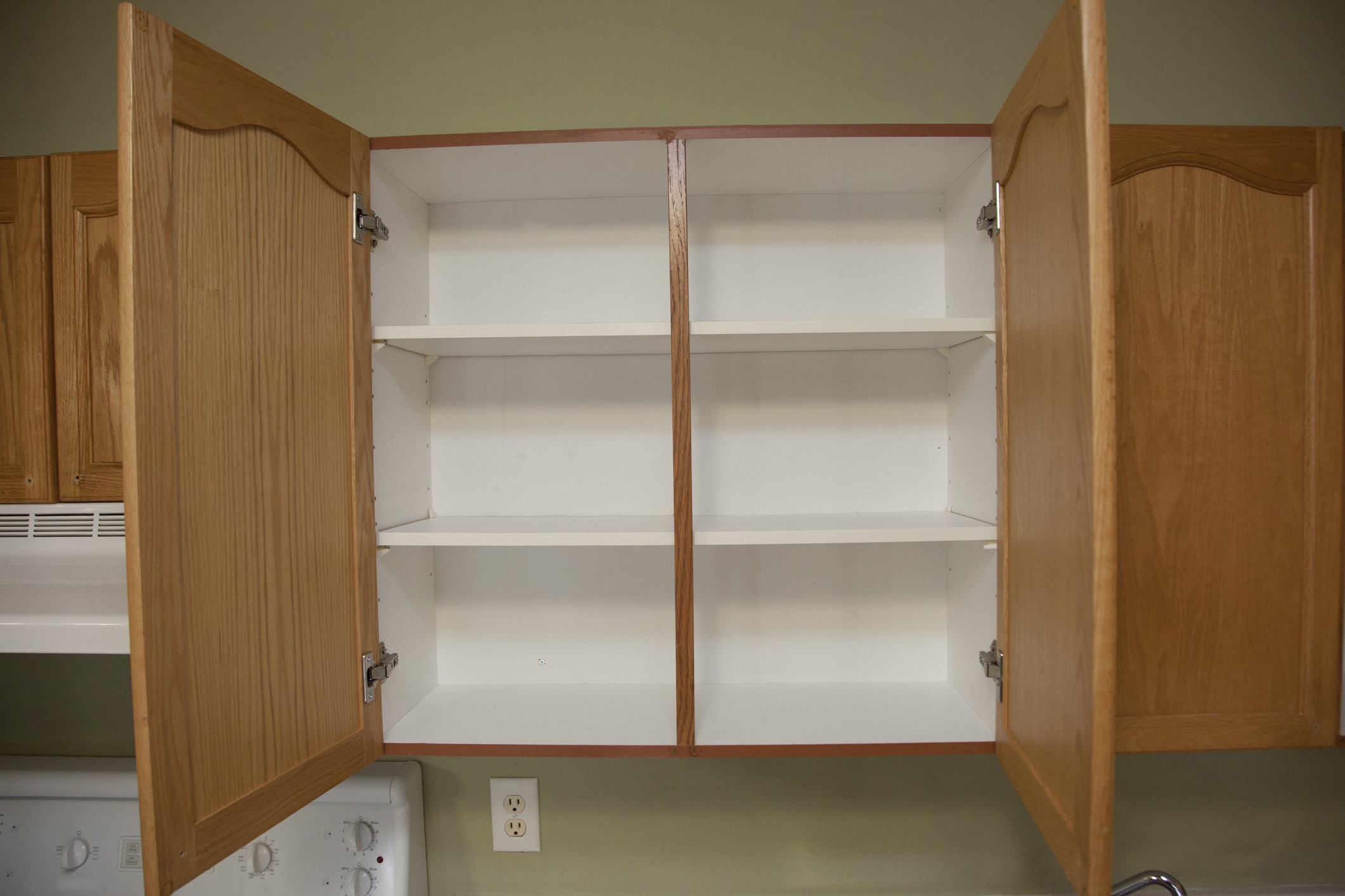 Open cabinets with solid boxes
