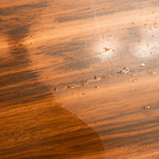 water damage on kitchen cabinet finish
