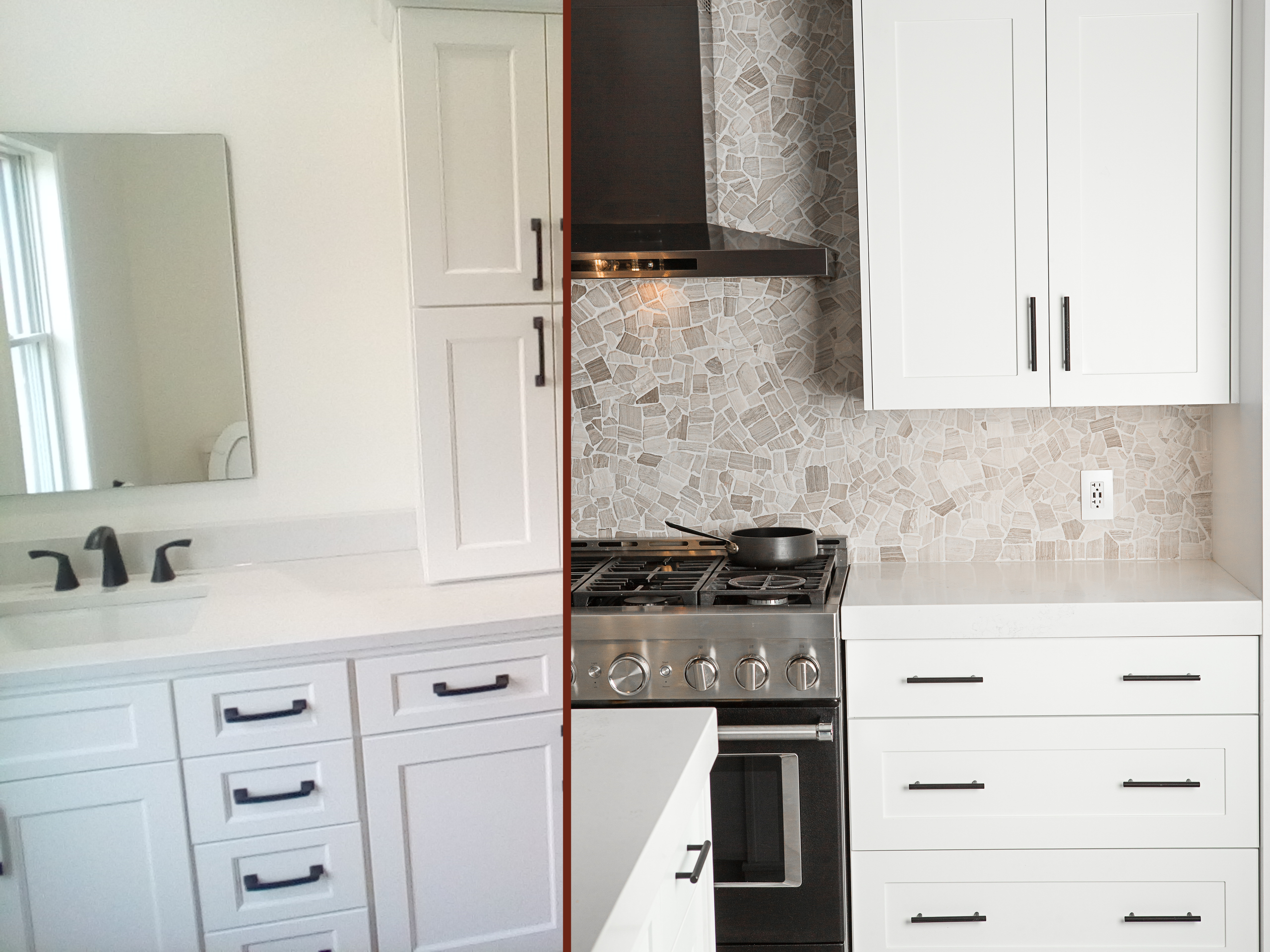 white kitchen and bath cabinets