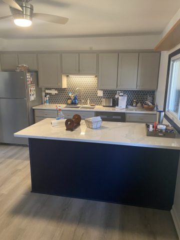 kitchen cabinets refaced to be light grey, new knobs and drawer pulls kitchen cabinets refaced to be light grey, new knobs and drawer pulls